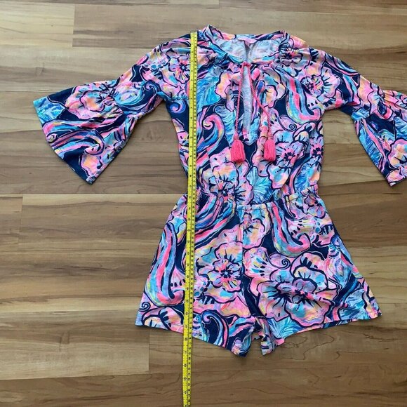 Lilly Pulitzer Del Lago Printed Flounce Sleeve Romper Size XS - Picture 6 of 12